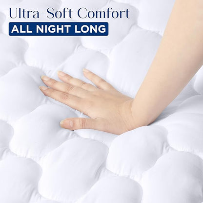 Utopia Bedding 2 Pack Waterproof Mattress Protector, Queen Mattress Pad, Noiseless Quilted Fitted Cover with Deep Pocket Stretches up to 16 Inches (White)