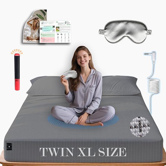 Ali King Grounding Sheets - Twin XL Size, Soft Cotton with Silver Fiber, 15'' Deep Pocket Earth Grounding Fitted Bed Sheets for Improved Sleep (Dark Gray, Twin XL 39''*80''*15'')