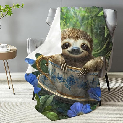Sloth Blanket - Plush, Soft, Comfy, Lightweight, Warm, Fuzzy, Cozy Flannel Throw Blanket Perfect for Couch, Travel, Bed, Office, Outdoor - 50in×60in(color41)