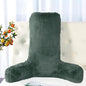Faux Fur Assembly Need DIY Extra Large Backrest Reading Bed Rest Pillow with Arms and Pockets for Sitting in Bed Couch Sofa, Removable Cover & Filling Seprated, 28" x 30" x17", Dark Gray