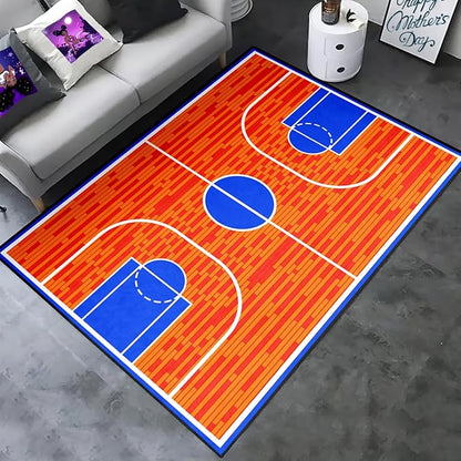 Basketball Court Rug for Boys Bedroom Kids Carpet Sports Rugs for Boys Bedroom Sports Carpet for Kids Room Decor Floor Mat, 3x4 Feet