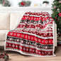 PAVILIA Christmas Sherpa Throw Blanket, Red & White Snowflake, Reindeer, Reversible Fleece & Sherpa Cozy Winter Blanket for Couch & Bed, 50x60, Christmas & Holiday Decor