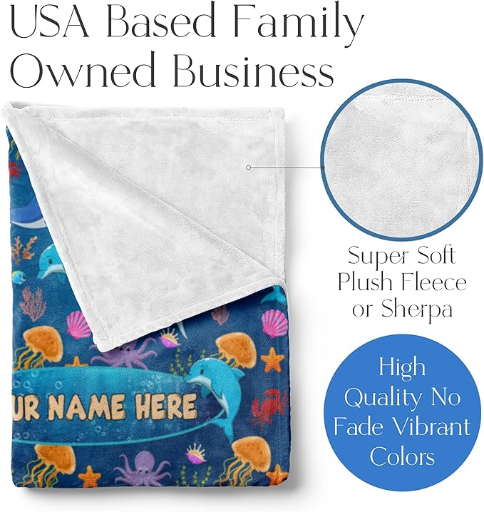 Personalized Name Blanket | Soft & Warm Throw Blanket | Custom Blanket for Kids, Babies, Adults | Personalized | for Couch or Bedding | Gift for Birthday & Christmas (60x80 Fleece – V2)