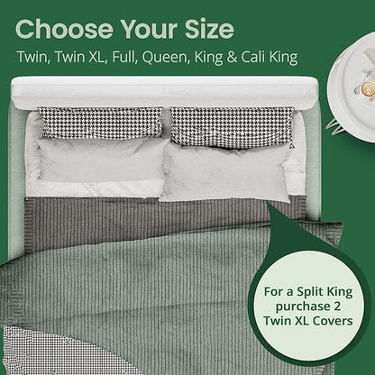 SafeRest Sleepure Waterproof Mattress Protector King Size - Viscose Derived from Bamboo - Fitted with Stretchable Pockets - Machine Washable Cotton King Mattress Cover for Bed