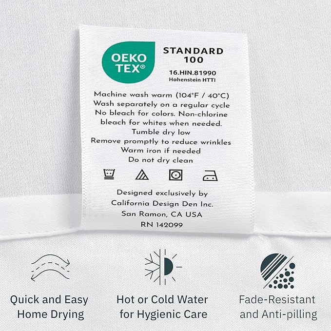 California Design Den 6 Pc Queen Size Sheet Set with 4 Pillowcases - Soft 400 Thread Count 100% Cotton Sheets, Sateen, Deep Pockets with All Around Elastic, Durable Bedding Set - White