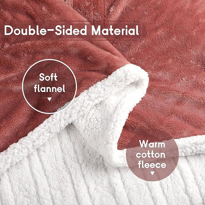 Heated Blanket Electric Blanket Full Size 72''x84'', Soft Flannel Heating Blanket with 1-10 Hour Auto Off - 6 Heat Settings - Machine Washable - Brick Red