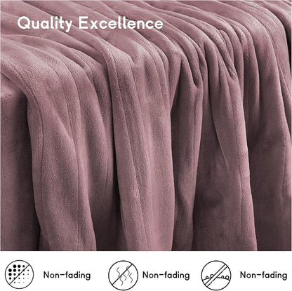 Heated Blanket Electric Blanket Twin Size 62''x84'', 4 Heating Levels 10 Hrs Auto Shut Off Soft Warmer Flannel Blanket ETL Certification - Purple