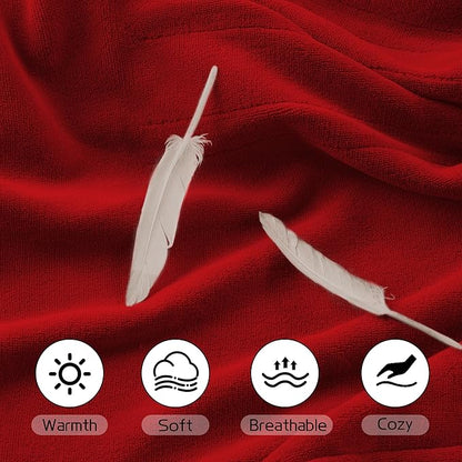 Heated Electric Blanket 62"x84" Twin Size, Soft Coral Fleece Blanket with 4 Heating Levels & 10 Hours Auto-Off, Fast Heating, Warm Cozy, Machine Washable for Home & Office - Red