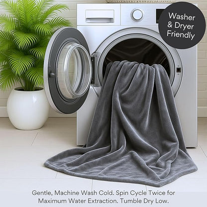 Waterproof Blanket King Size, Gray, 82x82"- Water Proof and Stain Resistant Blankets for Couples Bed Intimacy, Fleece Moisture Absorbent, Layered Sheet Protector, Leakproof Protective Top Cover Throws