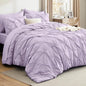 Bedsure Queen Comforter Set Light Purple - Bed in a Bag Queen Size Bedding 7 Pieces, GentleSoft™ Pintuck Bed Set Gift for Family, Pinch Pleat All Season Comforter with Sheets, Pillowcases & Shams