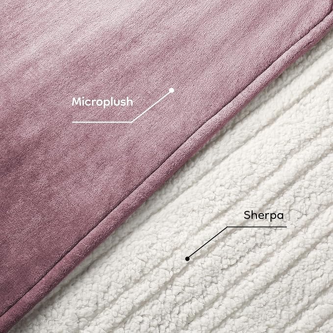 Electric Heated Blanket Queen Size - 84"x90", Soft Flannel Heating Blanket, 10 Heating Levels, 1-12 H Auto Shut Off, Dual Controllers, Breathable Warm and Washable for Bed, Purple