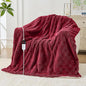 Electric Heated Blanket Full Size - Jacquard Checkered Sherpa 72"x84" Fast Heating Bed Blankets with 6 Heating Levels & 10 Hours Auto Off, Over-Heat Protection ETL, Red