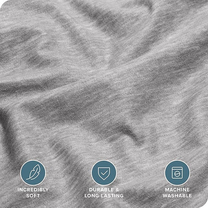 Bare Home Flannel Sheet Set Prints, 100% Cotton, Velvety Soft Heavyweight - Double Brushed Flannel for Extra Softness & Comfort - Deep Pocket - Bed Sheets (Cal King, Heathered Light Grey)