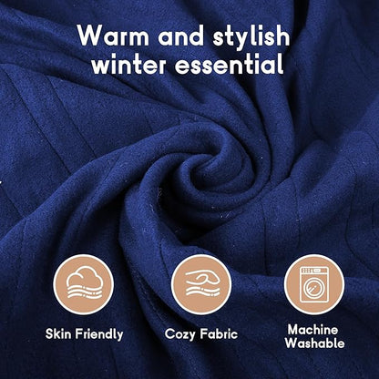 Heated Blanket Electric Blanket Full Size 72''x84'', 4 Heating Levels 10 Hours Auto Shut Off Soft Warmer Heating Blanket - Dark Blue