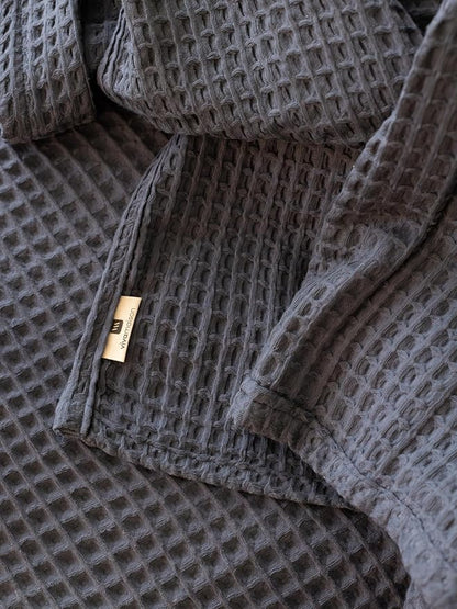 Premium Waffle Blanket California King Size Anthracite - 100% Turkish Cotton, Light and Airy Waffle Weave All-Season Quilt - Luxury Decorative Bedspread (Anthracite, 95" x 126" Inch)