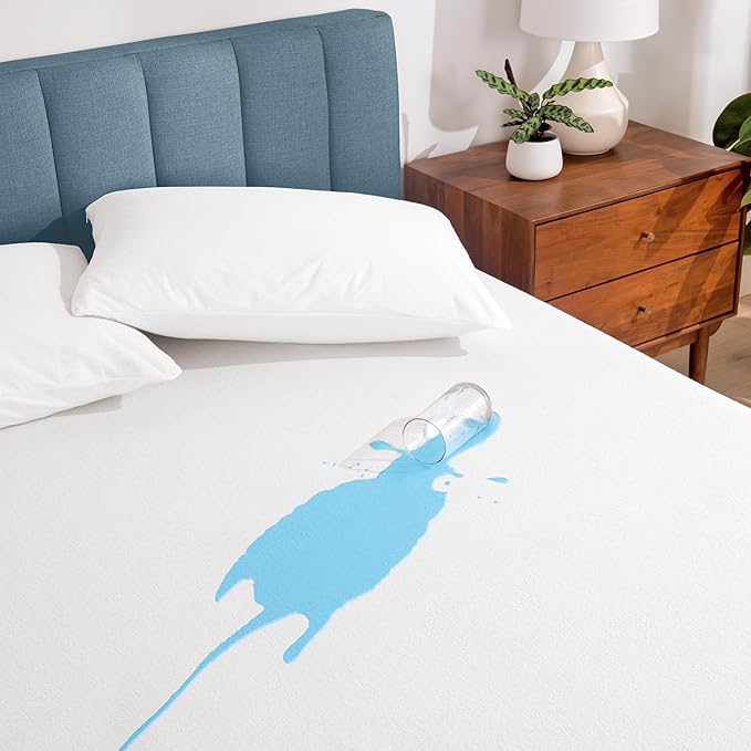 Bare Home Full Size Mattress Protector - 100% Waterproof & Breathable - Premium Cooling Mattress Cover - Protects Against Spills - Vinyl Free Noiseless - Protect Your Mattress (Full, White)