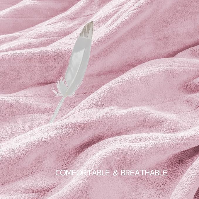 Electric Heated Blanket 84"x90" Queen Size, Soft Coral Fleece, Dual Controllers with 4 Heating Levels and 10 Hours Auto-Off, Machine Washable, Cozy Plush Fabric for Home, Pink