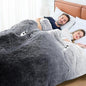 Heated Electric Blanket Queen–Faux Fur with Soft Thick SherpaWarm Winter Birthday Gifts for Women Grandma,Dual Control,10 Heat Settings,5 Time Settings, 84x90, Foggy Dusk