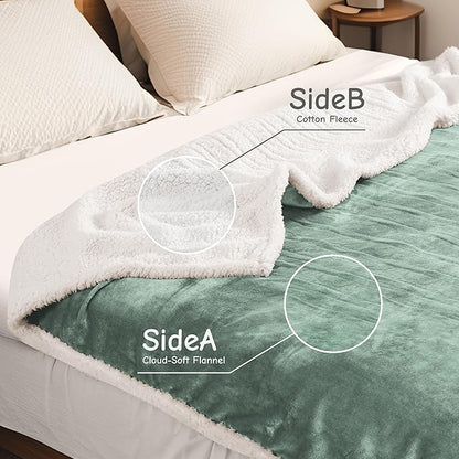 Electric Heated Blanket Full Size 72"x84", Soft Flannel with Overheat Protection, 6 Adjustable Heat Settings & 10-Hour Auto-Off Timer, Fast Heating for Winter Comfort, Light Green