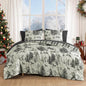 MaiRêve Christmas Queen Comforter Set, Grey Reindeer Tree Bed Set for Holiday, Reversible Gray Plaid Comforter Bed in a Bag, Soft Bedding Set 7 Pieces with Sheets, Pillowcases & Shams