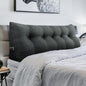 Wedge Pillows Headboard Reading Pillow Backrest Pillows for Sitting Up in Bed Rest Large Triangle Bolster Cushion Cotton Linen Daybed Pillow Lumbar Support Leg Positioning（Darkgray, Queen）