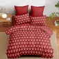 Red Christmas Duvet Cover King Xmas Bedding Set Pine Tree Snowflakes Pattern, Christmas Theme Bedding for Guest Room Bedroom Decor Soft Microfiber Comforter Cover with 2 Pillowcases