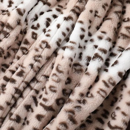 Electric Heated Blanket Full Size 72"x84", Cozy Large Oversized, 6 Heating Levels & 1-10 Hours Auto Off, Machine Washable, Leopard Print, Beige