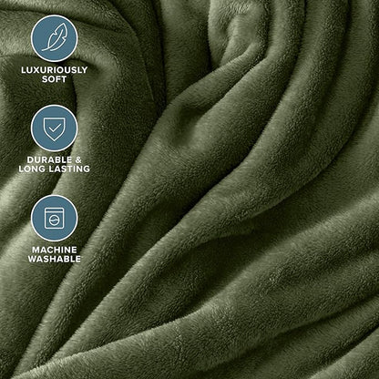 Bare Home Fleece Blanket - Twin/Twin Extra Long - Ultra-Soft Lightweight for Bed, Sofa, and Couch - Luxury Microplush - Cozy Warm Blanket (Twin/Twin XL, Cypress)