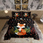 Castle Fairy Red Fox Printed Full Size Comforter Set Colorful Leaf Bedding Set for Kids Adults Teens Cute Animals Comforter Luxury Starry Sky Moon Quilt Set Room Decor 3Pcs