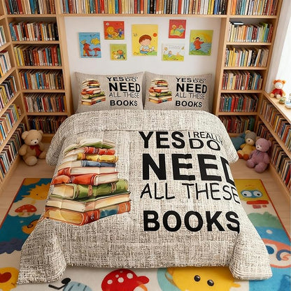 Castle Fairy Books Pattern Comforter Set,Book Lover Bedding Set for Kids Girls Women,Adults Book Comforter,Watercolor Quilted Duvet Set Bedroom Collection Twin Size 2Pcs