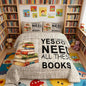 Castle Fairy Books Pattern Full Size Comforter Set,Book Lover Bedding Set for Adults Teens,Children Book Comforter Luxury Watercolor Quilt Set Room Decor 3Pcs