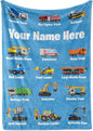 Personalized Truck Blanket - Made in USA and Shipped Next Day - Soft Fleece Construction Excavator Design for Kids & Adults, Toddler Bed & Sofa Throw (60x80, Fleece)