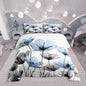 Erosebridal Blue Floral King Bedding Set,Blue and Gray Flower Comforter Set for Kids Girls Women,Vintage Flowers Quilt,Rustic Country Wildflower Bedroom Decor with 2 Pillowcases,Lightweight