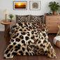 Feelyou Leopard Print Comforter Set Cheetah Print Bedding Set for Kids Boys Girls Wild Animal Print Comforter Leopard Fur Quilt 1 Comforter Set with 2 Pillowcases King Size Boys