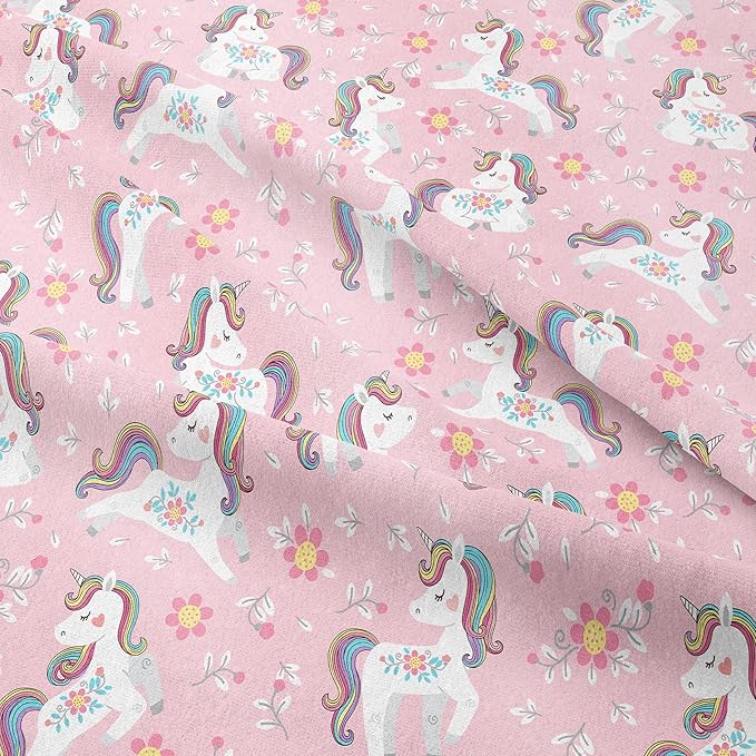 Peopleareok Girls Unicorn Comforter Set Twin(68x86 Inch), 2 Piece Cute Pink Purple Unicorn Print Comforter with 1 Pillowcases, Kids Cartoon Kawaii Comforter for Girls Bedroom Decor All Season