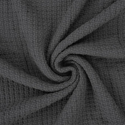 HILLFAIR 100% Cotton Blanket- 120" x 120" XXL Oversized King Bed Blankets - Family Size 10 ft x 10 ft Big - All Season Soft Cozy Breathable Blankets for Bed - Extra Large King Cotton Blanket- Grey