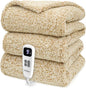 Heated Blanket Electric Blanket Full - Fast Heating Blanket Throw Double Sided Sherpa Ultra Soft Cozy with 10 Heating Levels & 2-10 Hours Auto Off, Mashine Washable, 72 x 84 Inches, Camel
