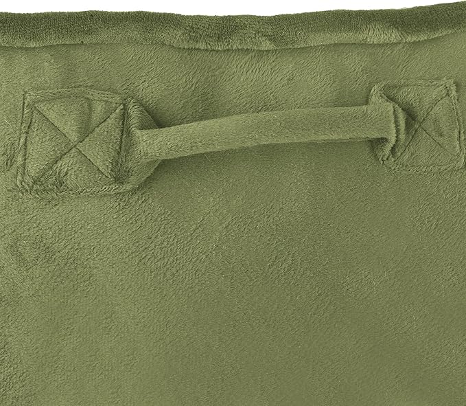 Home Soft Things Super Soft Bedrest Reading Pillow, Lounger Backrest Pillow for Sitting in Bed with Arms Pockets, 20" x 18" x 17", Sage