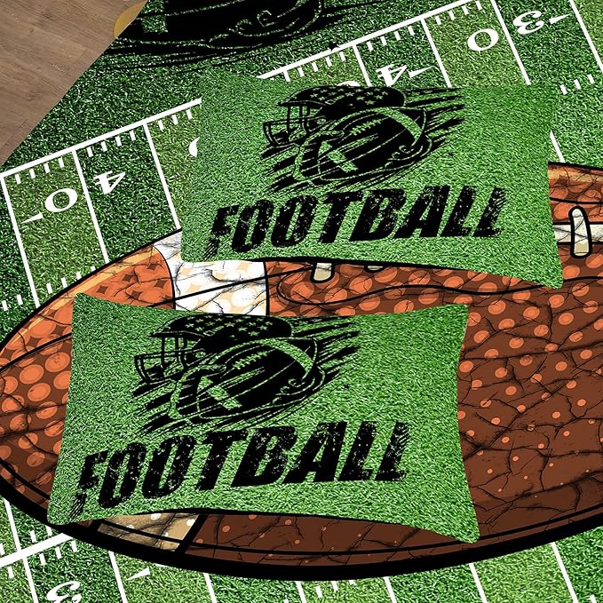 Peopleareok Football Comforter Set Full (79x90 Inch), Sports Theme Comforter, Boys Sport Bedding, 3 Pieces Soft Microfiber Football Bedding Set for Boys with 2 Pillowcases