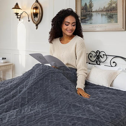 Electric Heated Blanket Full Size 72"x84", Ultra Soft Sherpa Fleece, 5 Heat Levels & 10-Hour Auto-Off, Fast Heating for Cozy Winter Comfort, Dark Gray