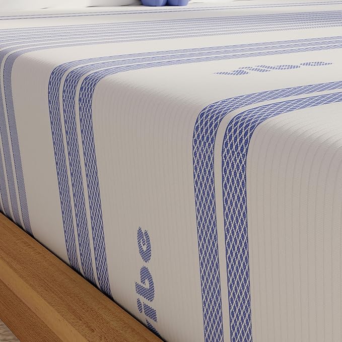 Vibe Gel Memory Foam Mattress, Fiberglass Free 8-Inch CertiPUR-US Certified Bed-in-a-Box, King, White