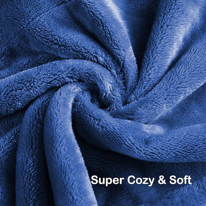 Electric Heated Blanket Queen Size 84"x90", Dual Controllers, Cozy Large Oversized, 5 Heating Levels & 10 Hours Auto Off, Cozy for Bed, Sofa, & Office, Machine Washable, Denim Blue