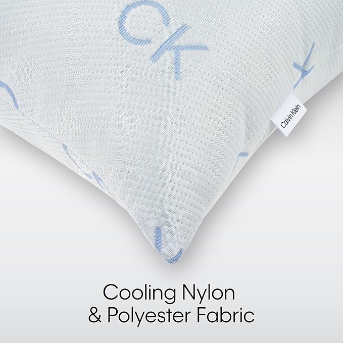 Calvin Klein Cooling Knit 20" x 36" King Size Set of 2 Bed Pillows for Sleeping, White