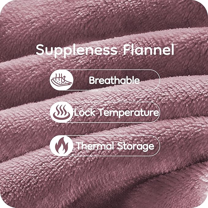 Electric Heated Blanket 84" x 90" Queen Size with Dual Control Warm Flannel Heated Blanket with 4 Heating Levels & 10 Hours Auto-Off, Fast Heating, Machine Washable, for Bedding -Purple
