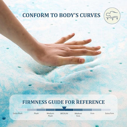 EGO Topper 4 Inch King Memory Foam Mattress Topper, Gel Foam Mattress Topper for Pressure Relief, Ventilated Design Bed Topper in a Box, CertiPUR-US Certified, 76"×80", Medium