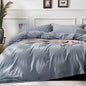 JELLYMONI Cotton Duvet Cover Cal King Size - Blue Vertical Pinstriped Comforter Cover with Button 100% Washed Cotton 3PCS Breathable Soft Bedding Set Duvet Cover 104×98in & 2 Pillowcases