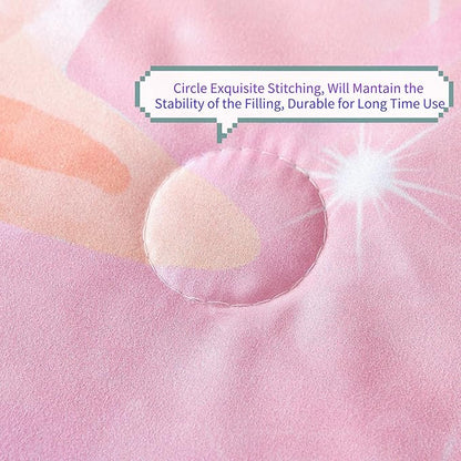 RYNGHIPY Kids Girls Comforter Set 6Pcs, Mermaid Bed in a Bag Twin Size, Fish Tail Print Teens Girls Bedding Set, Rainbow Bedding Collections