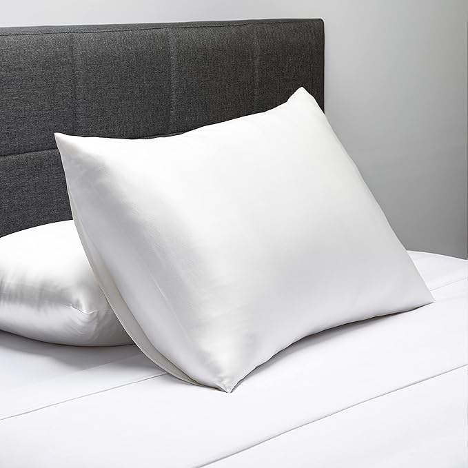 Fishers Finery 25mm 100% Pure Mulberry Silk Pillowcase (White Standard)