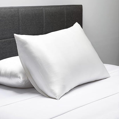 Fishers Finery 25mm 100% Pure Mulberry Silk Pillowcase (White Standard)