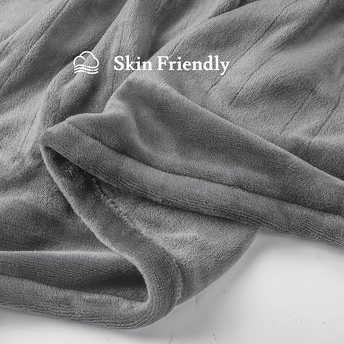 Electric Heated Blanket 72"x84" Full Size - 4 Heat Levels, 10H Auto Shut Off, Ultra-Soft Flannel Fleece Heated Blanket with Overheat Protection, Fast Heating, Machine Washable - Light Grey